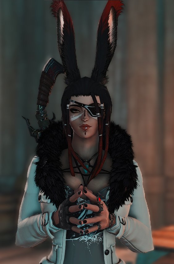 R18Bunkuza's tweet photo. Khu was left permanently blind in her left eye after Zenos' attack on rhalgr's reach, and kept the eyepatch she was given by the medics as a promise of vengeance. Now that's all said and done, she keeps it as a reminder that there's always a bigger fish https://t.co/Jlkh9QP5az