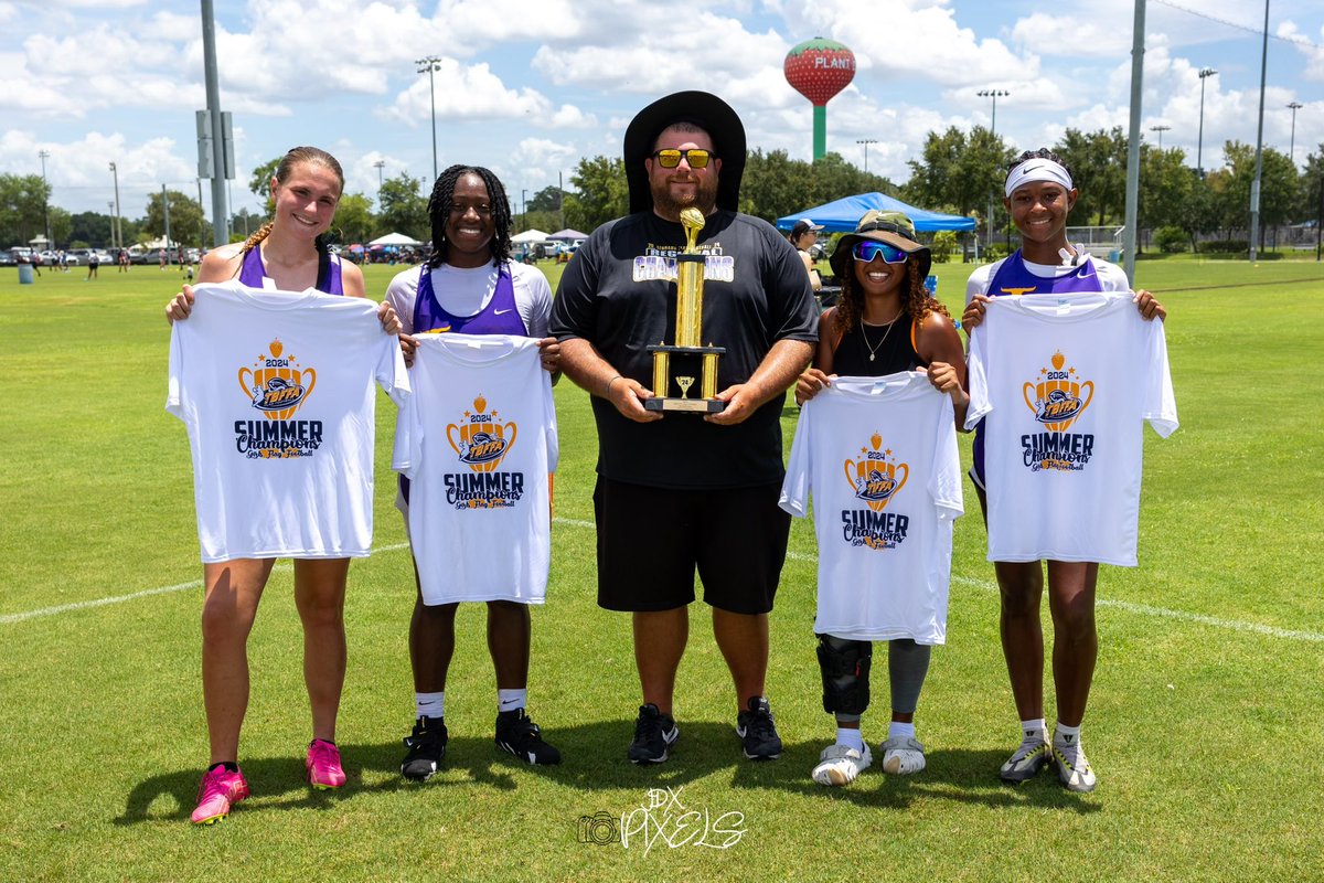 StampedeFlagFB's tweet photo. Stampede Gold takes home the 🥇this weekend winning the @TBFFA U.S. National Plant City Tournament Championship!!! #processdriven 
@CoachCombs66 @LonghornsFlagFB @JocelynBrush @kyahvance @SydneyEl2026 @LaylaCrawford24 https://t.co/EKX21odrSm