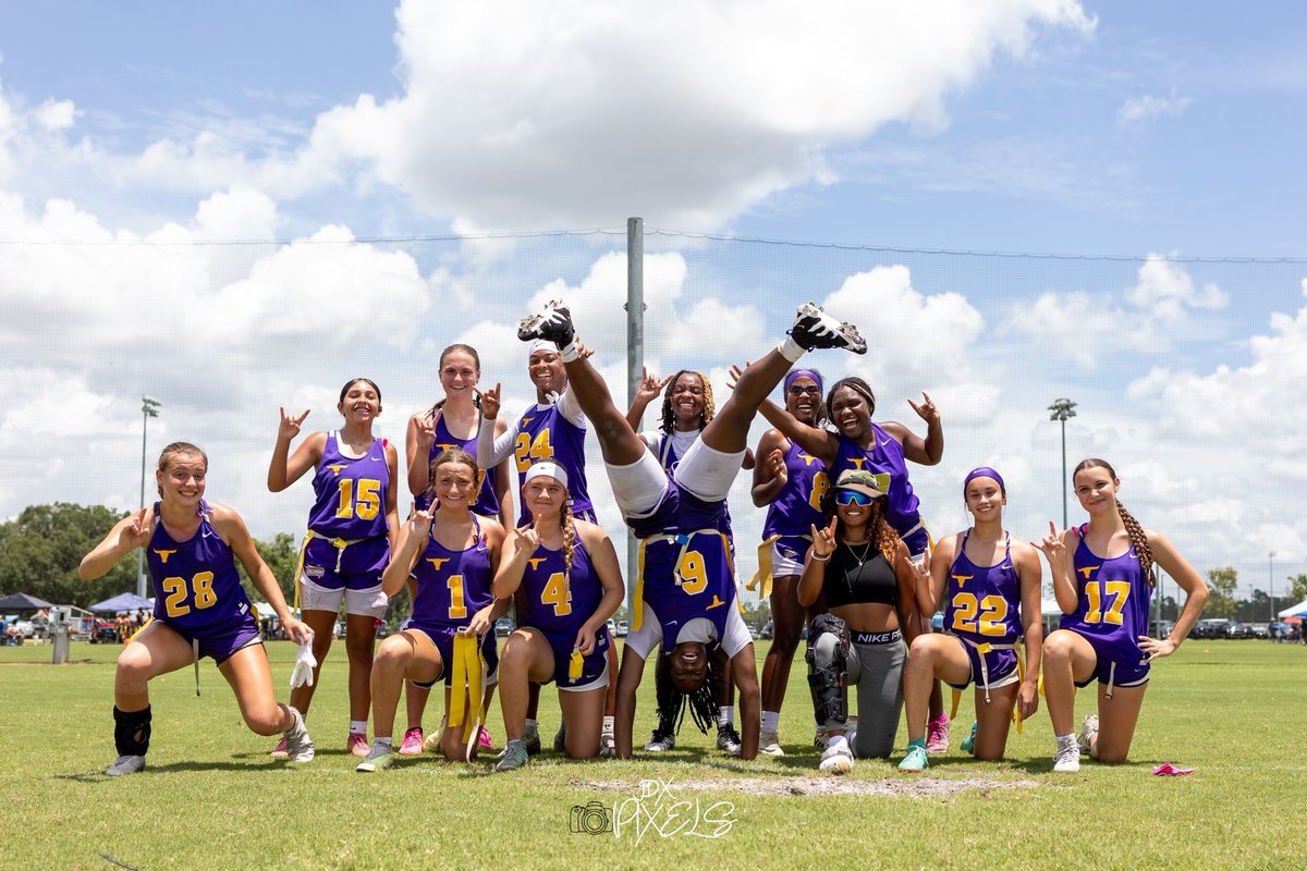 StampedeFlagFB's tweet photo. Stampede Gold takes home the 🥇this weekend winning the @TBFFA U.S. National Plant City Tournament Championship!!! #processdriven 
@CoachCombs66 @LonghornsFlagFB @JocelynBrush @kyahvance @SydneyEl2026 @LaylaCrawford24 https://t.co/EKX21odrSm