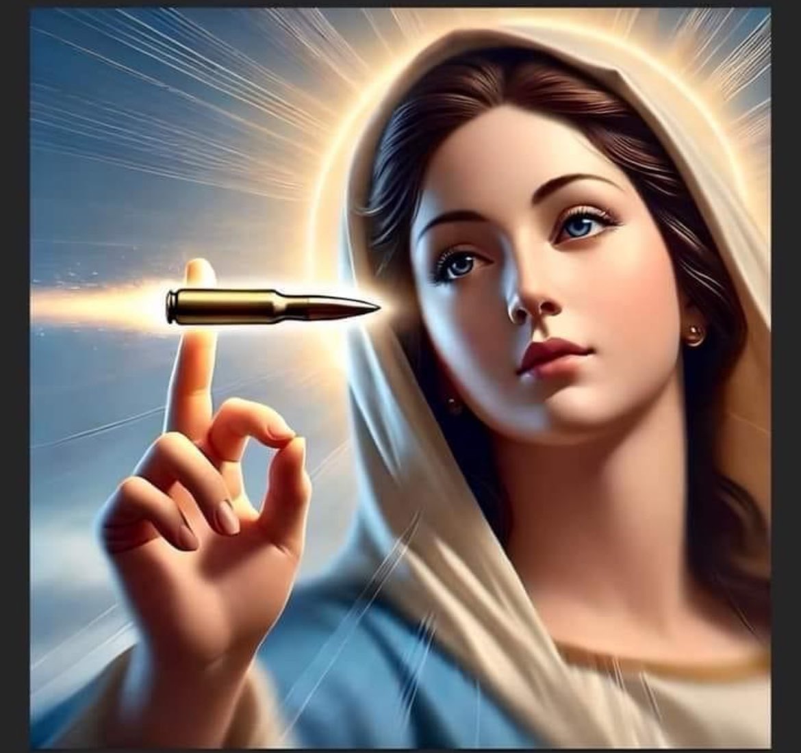 MAGA logic:
This Angel was sent by God to deflect a bullet away from a philandering, Whore mongering, adulterous, business cheating, religious pretender into the body of a retired firefighter.