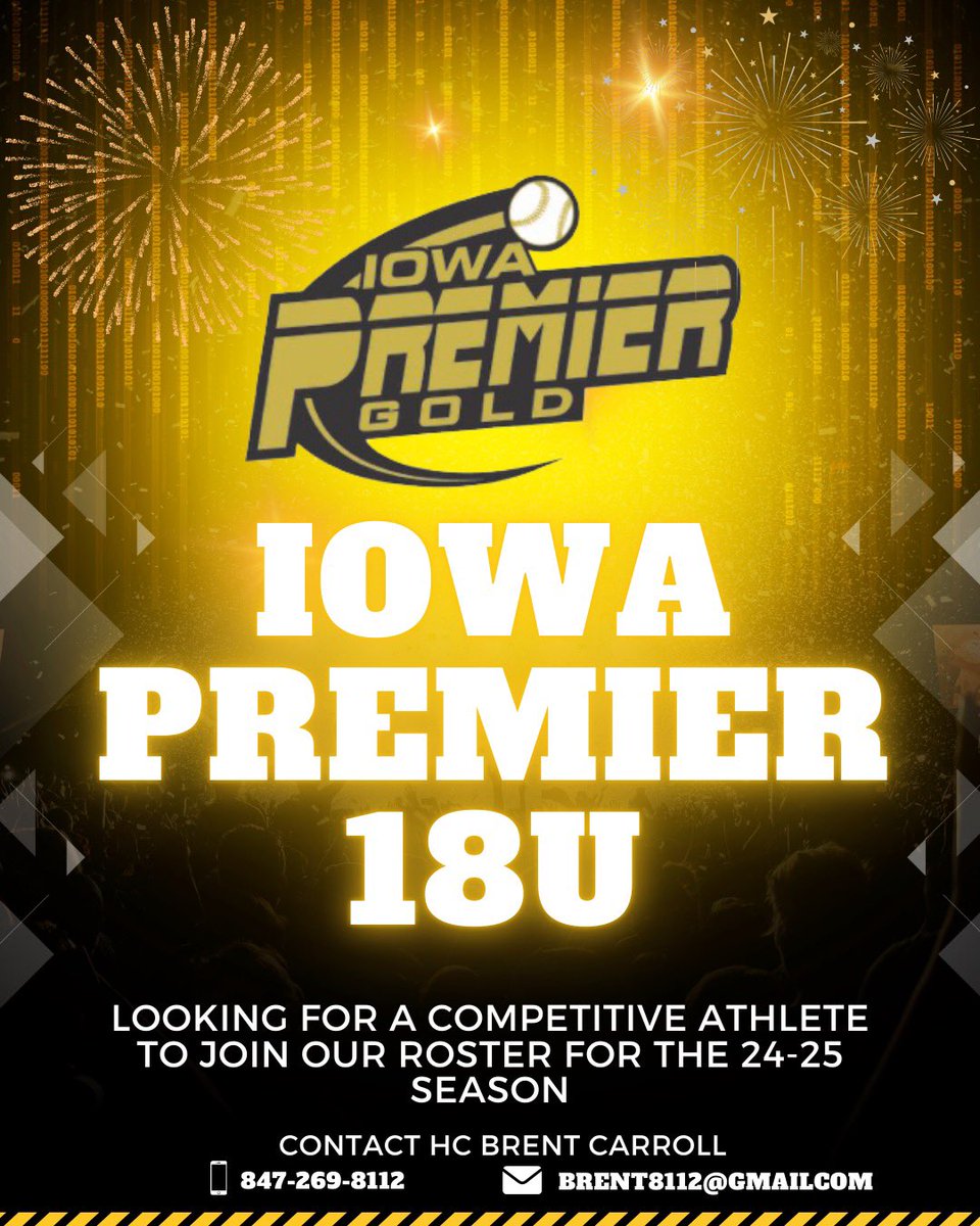 As we prepare for a highly competitive fall and summer season at the 18U level, we are looking for a competitive athlete (all positions considered) to join us for the 2024/2025 season‼️ 

Players interested can DM us directly with any questions or contact HC Brent Carroll about