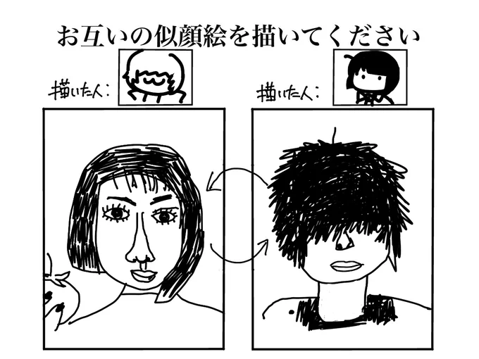 くわまつでお互いの似顔絵
くわな
・対象をよく見る。トマトの収穫で嬉しそうな松井
まつい
・ほくろ 