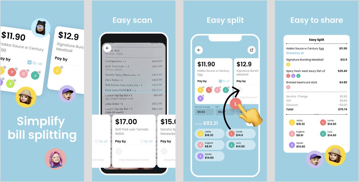 tealseed_ljtljt's tweet photo. EasySplit - A newer version (v1.1.0) has been released on App Store, which allows you to add and select named friends for bill splitting, along with our new icon!   

https://t.co/izZnKOxdv4
Just in case you haven't downloaded!  

#EasySplit #Singapore #BillSplitting https://t.co/m4myuarCmg