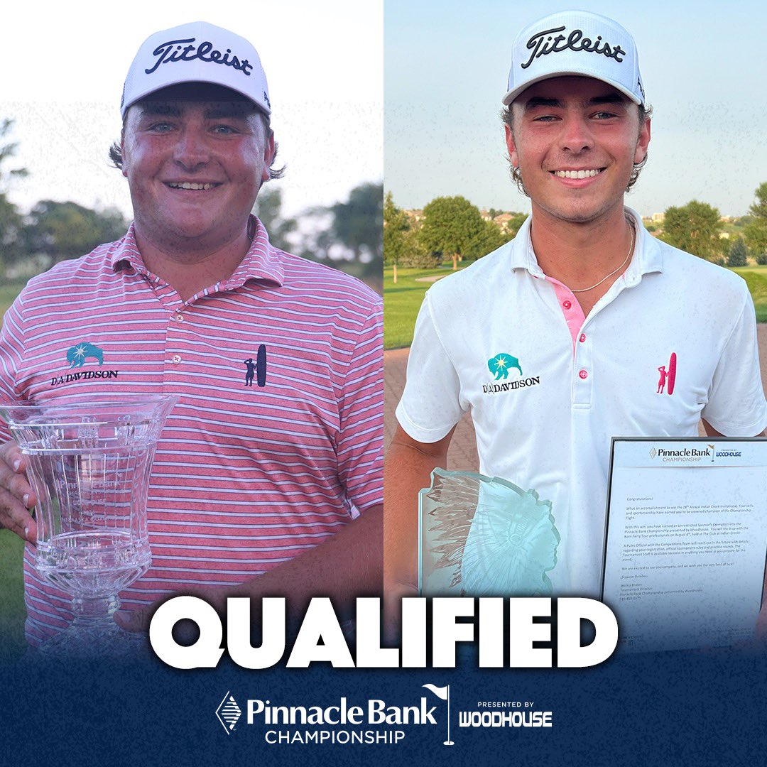 NebraskaPGA's tweet photo. The @pinnbankgolf is going to be a Gutschewski takeover! 🚨 

After Luke Gutschewski won the Nebraska Qualifier, his brother Trevor just won the @GlfatIndianCrk Invitational to punch his own ticket. 

The two sons of @PGATOUR Member @S_Gutschewski will tee it up on the @KornFerryTour for the first time!