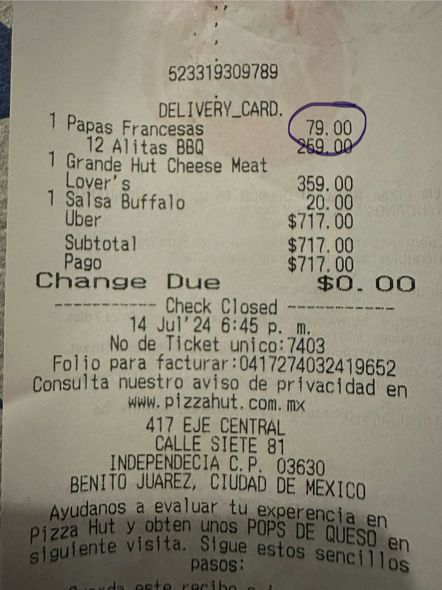 OmarCuriel's tweet photo. oigan @PizzaHut_Mexico, deberían avisar que sus papas a la francesa que venden en 79 pesos, solo contienen 15 papitas, me parece un gran abuso.
Ojalá @Profeco los regulara. https://t.co/zzbWj5HgTn