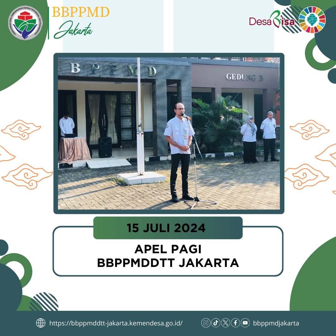 bbppmdjakarta's tweet photo. Hi #sobatdesa , pagi ini BBPPMD Jakarta melaksanakan kegiatan apel pagi yang dihadiri oleh pejabat dan pegawai di lingkungan BBPPMD Jakarta. 

Apel pagi kali ini dipimpin oleh kasubbag umum Bapak Zainuddin, SE, MM. Dalam amanatnya beliau menyampaikan beberapa hal yakni : https://t.co/8kjQ5Of2zS