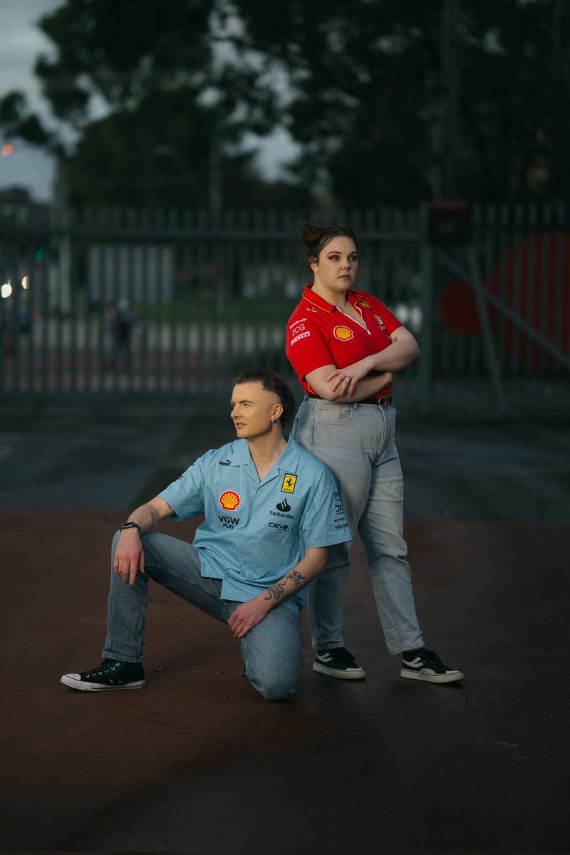 brie_kaye's tweet photo. Lights out and away we go!
•
@BJHumberdross and I had to wear our Ferrari merch for AU Metro Con over the weekend. Bring on Hungarian Grand Prix this weekend, and hopefully, our boys get their comeback 😍 @F1 @Charles_Leclerc @Carlossainz55 https://t.co/orvHzDObwl