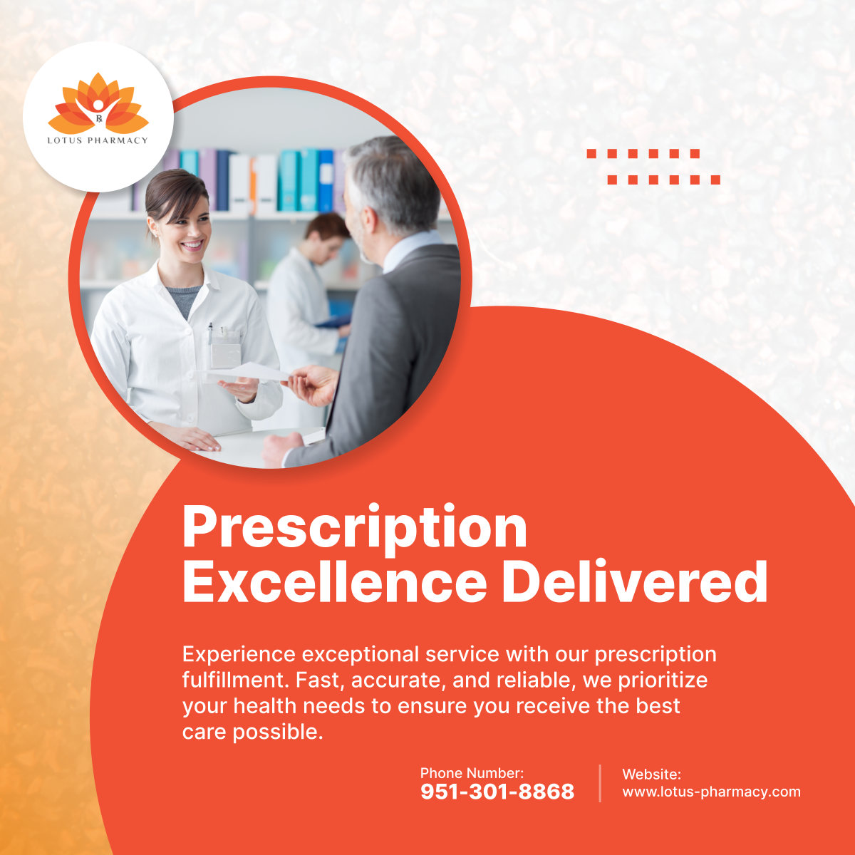 lotusphrmcy's tweet photo. Say goodbye to prescription hassles with Lotus Pharmacy's exceptional service. We're committed to delivering fast, accurate, and reliable prescriptions tailored to your needs. Visit us today! 

#PrescriptionService #MenifeeCA #RetailPharmacy https://t.co/FC0h98qCrb