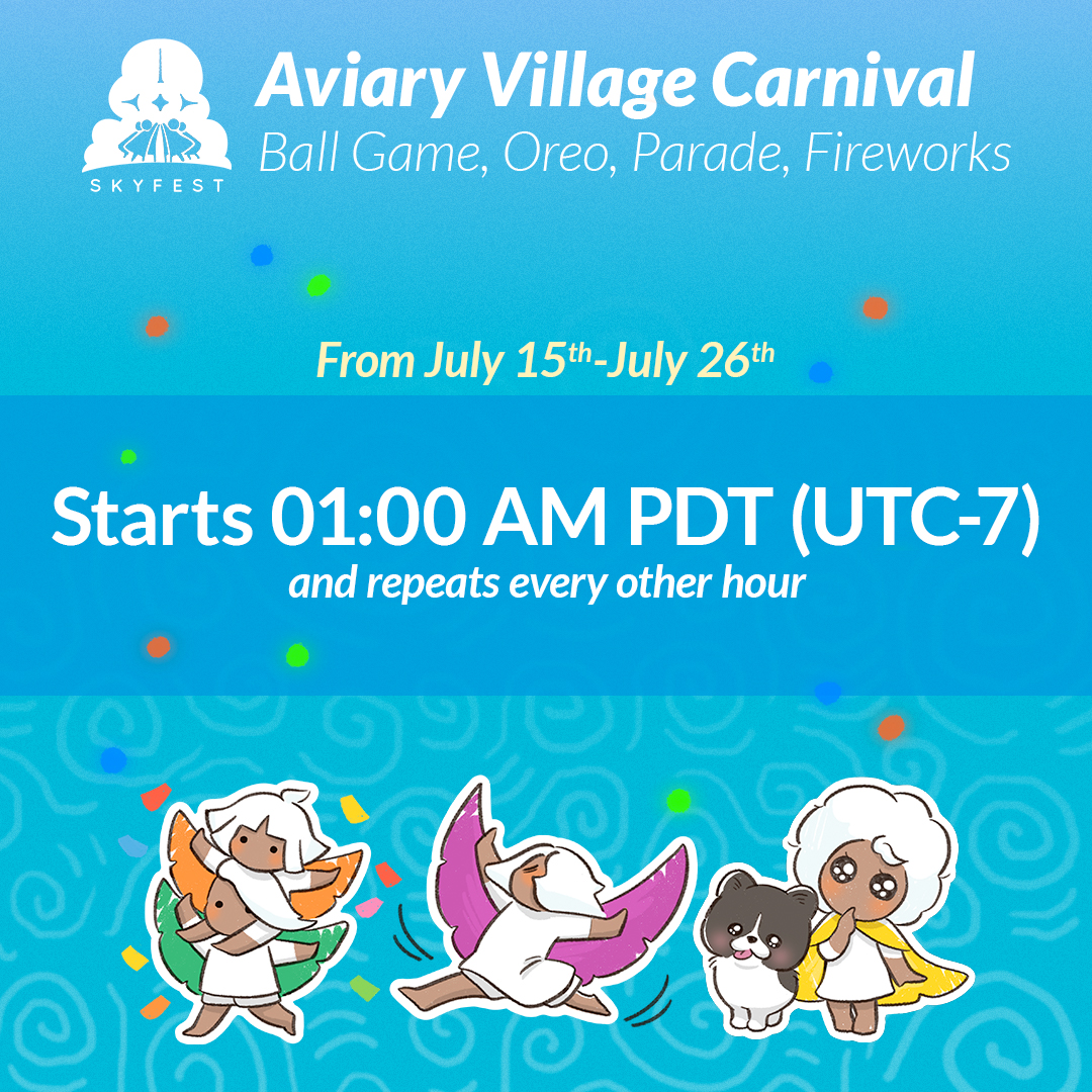 thatskygame's tweet photo. Thank you for making #SkyFest2024 in Toyko an unforgettable celebration! 🎉

The parades, galleries, and SkyFest Cinema events will resume in-game on July 15th at 1 AM PDT. ✨

For more details, we've updated the SkyFest blog: 🔗 https://t.co/fwIoFh9acU https://t.co/CEF2a3ltoq