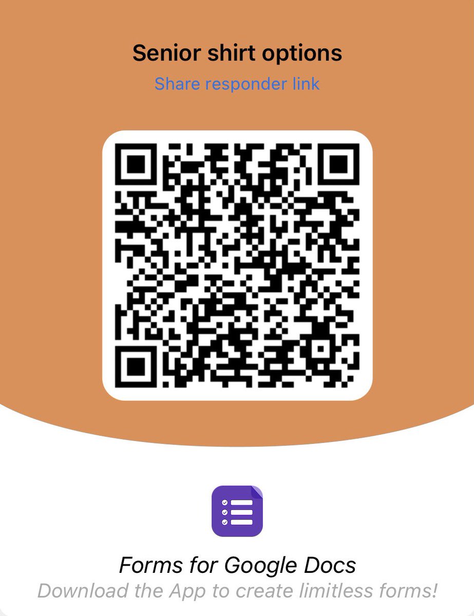 ATTENTION ALL SENIORS! Use this QR Code to vote for your top 5 designs for the Class of 2025 Senior Shirts. SENIORS ONLY!!