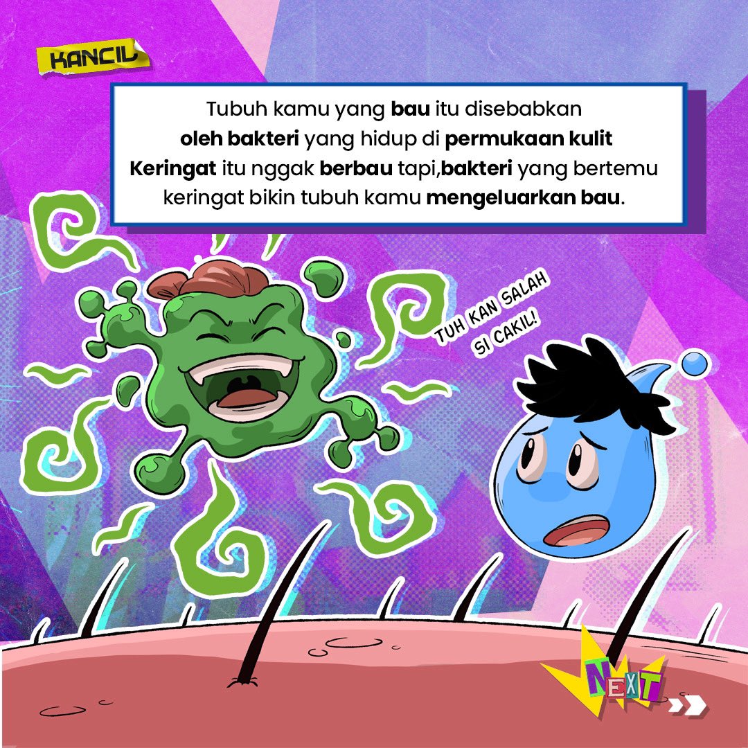 arkanakancil's tweet photo. Hari senin harus dimulai dengan penuh semangat๐๐๐ค๏ธ
Tapi kalo kita habis bersemangat tentunya bakal berkeringat kan?! Jangan sampai bakteri di badan kamu mengganggu๐ค๐ Ini dia pernjelasan kenapa badan kita yang berkeringat bisa bau ๐ง
#Healthncil #AnimaSiKANCIL #NEXTGENHERO https://t.co/7YNIhcHqAS