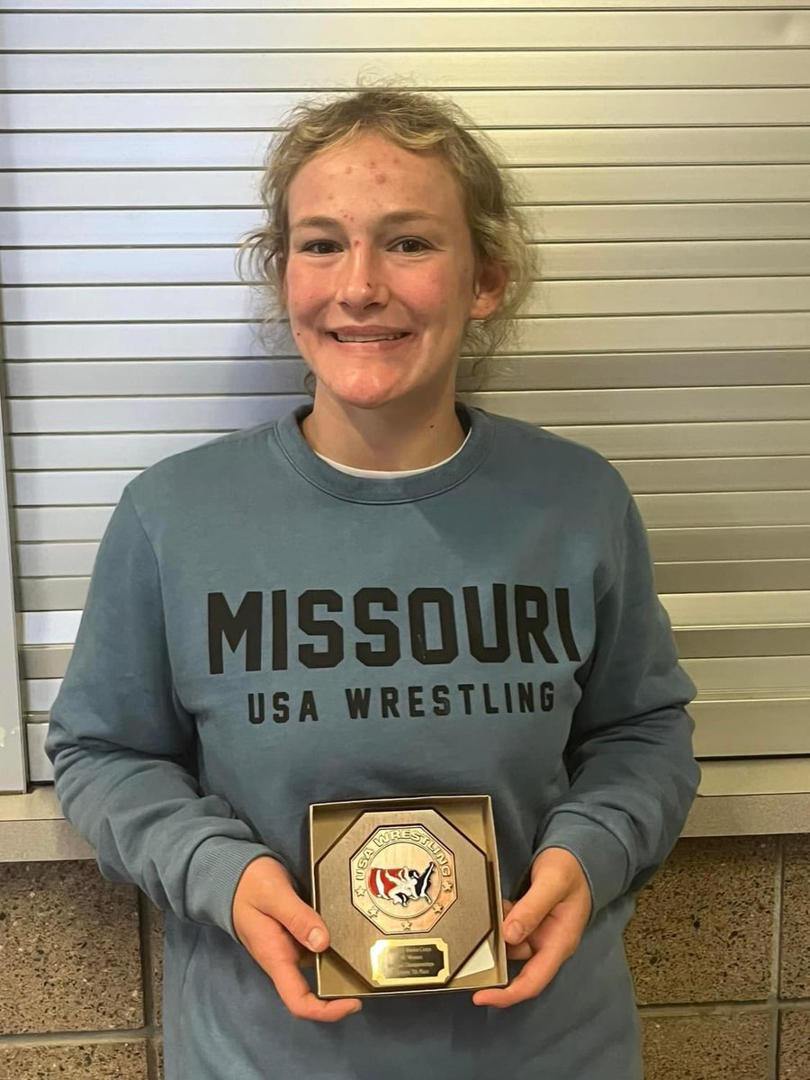 MHS_Wrestling's tweet photo. Breanne Gibbs 2024 Fargo All American earning herself a 🛑 

Toughest high school tournament in the country. 

Breanne is the 3rd person from Moberly to earn this achievement along with Coach Sam Richardson and Westin Keleher. https://t.co/PuBq1hBCqF