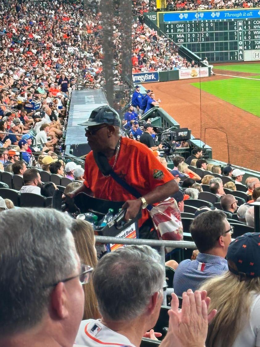 MLBONFAX's tweet photo. The Astros really hired Dusty Baker as an usher at Minute Maid Park 👀 https://t.co/cZt0Nuiqxq