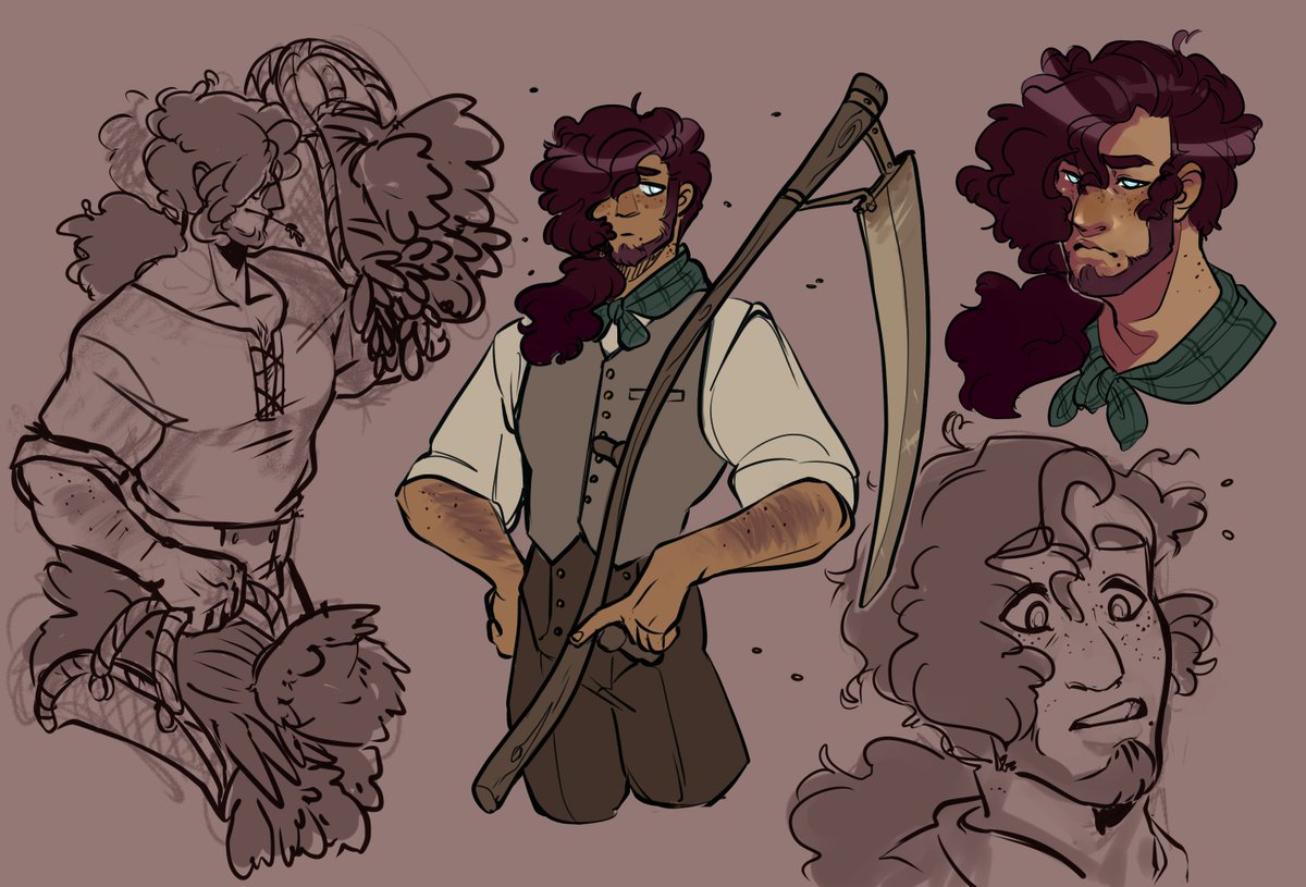 KimberDraws's tweet photo. @Aliiwa This isn't my oc, but my fiance ( @DoctorLinnec ) has a pretty cute farmer oc that I bestow to ease your woes and troubles. https://t.co/BD3Gvm2Ze0