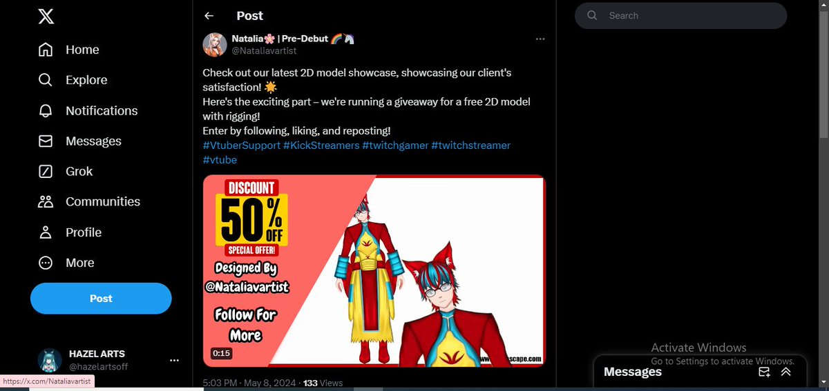 HAZEL ARTS (@hazelartsoff) on Twitter photo I am writing to report fraudulent activity by the Twitter account <a href="/Nataliavartist/">Natalia🌸 | Pre-Debut 🌈🦄</a> , which is unlawfully using my VTuber work and soliciting commissions; I kindly request prompt action to prevent further dissemination and protect your community from potential scams. #Vtuber #art I am writing to report fraudulent activity by the Twitter account <a href="/Nataliavartist/">Natalia🌸 | Pre-Debut 🌈🦄</a> , which is unlawfully using my VTuber work and soliciting commissions; I kindly request prompt action to prevent further dissemination and protect your community from potential scams. #Vtuber #art