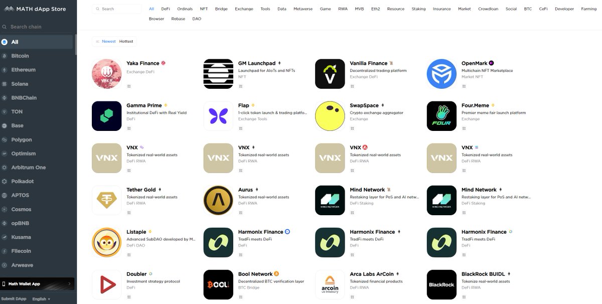MathWallet's tweet photo. 🔥Latest Listed dApp

MATH dApp Store: https://t.co/dntaVWzrfW

@flapdotsh @SwapSpaceCo @tethergold @AurusOfficial @magpiexyz_io @doubler_pro @bool_official https://t.co/knxxW8DOYq