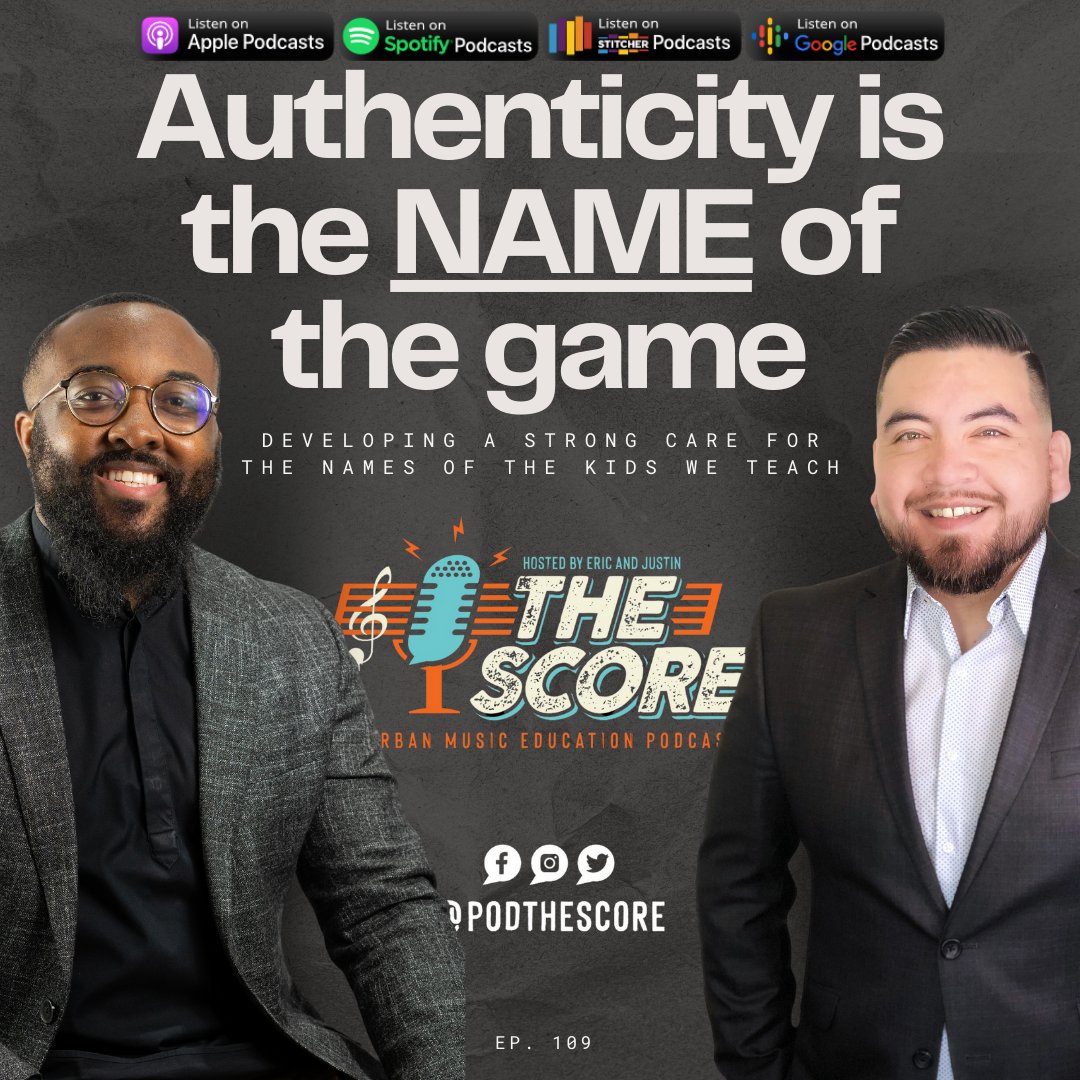 💥New Episode on The Score Podcast💥

🎙 Episode 109: Authenticity is the NAME of the Game: Developing a Strong Care for the Names of the Kids We Teach

▶️ Tune in on your favorite podcast platform or hit the link: linktr.ee/thescorepodcast

#UrbanMusicEd #MusicEducation #MusicEd