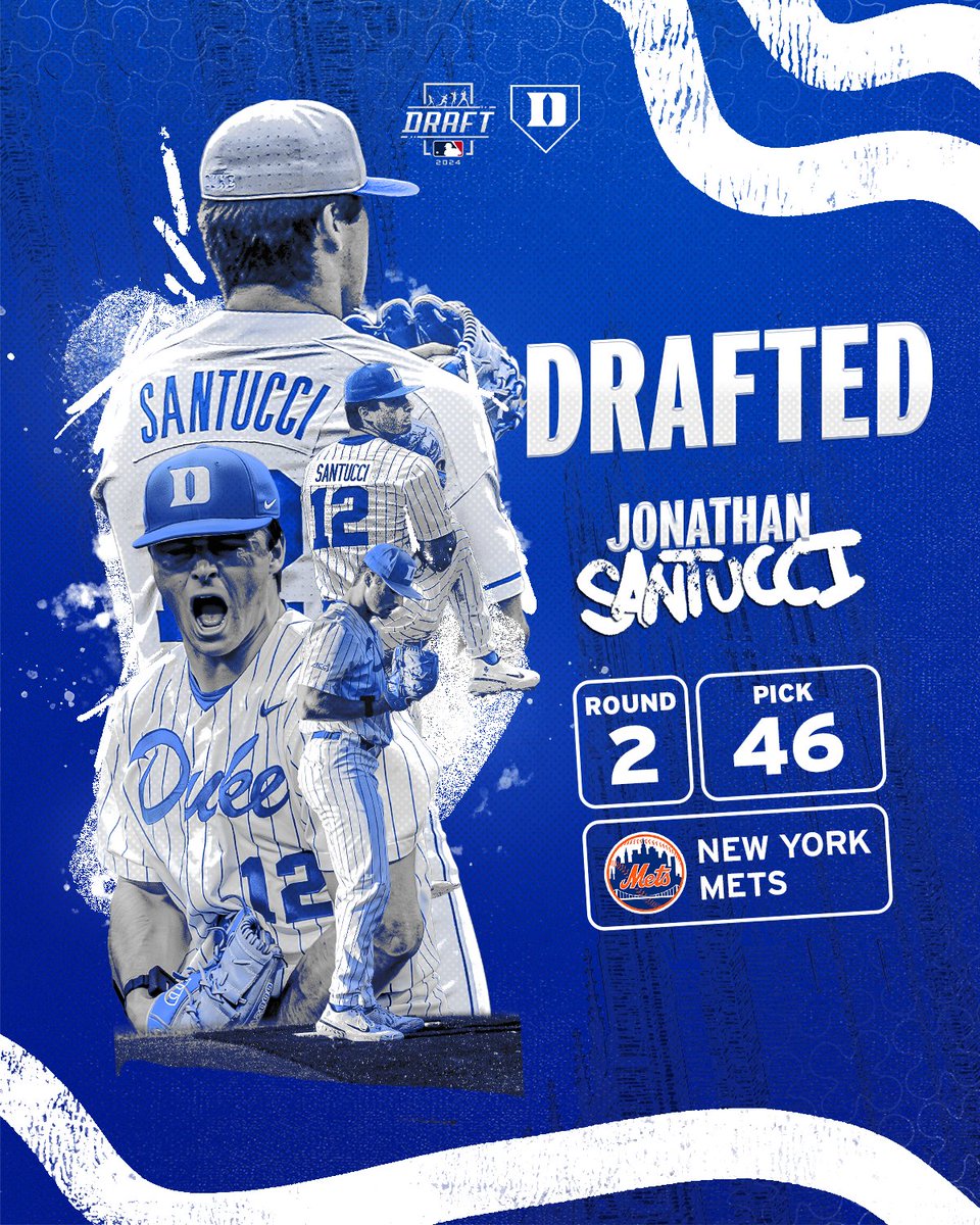 Duke Baseball (@dukebase) on Twitter photo Jonathan Santucci to the Big Apple!
<a href="/JonathanSantuc5/">Jonathan Santucci</a> ➡️ <a href="/Mets/">New York Mets</a>
#BlueCollar x #MLBDraft Jonathan Santucci to the Big Apple!
<a href="/JonathanSantuc5/">Jonathan Santucci</a> ➡️ <a href="/Mets/">New York Mets</a>
#BlueCollar x #MLBDraft
