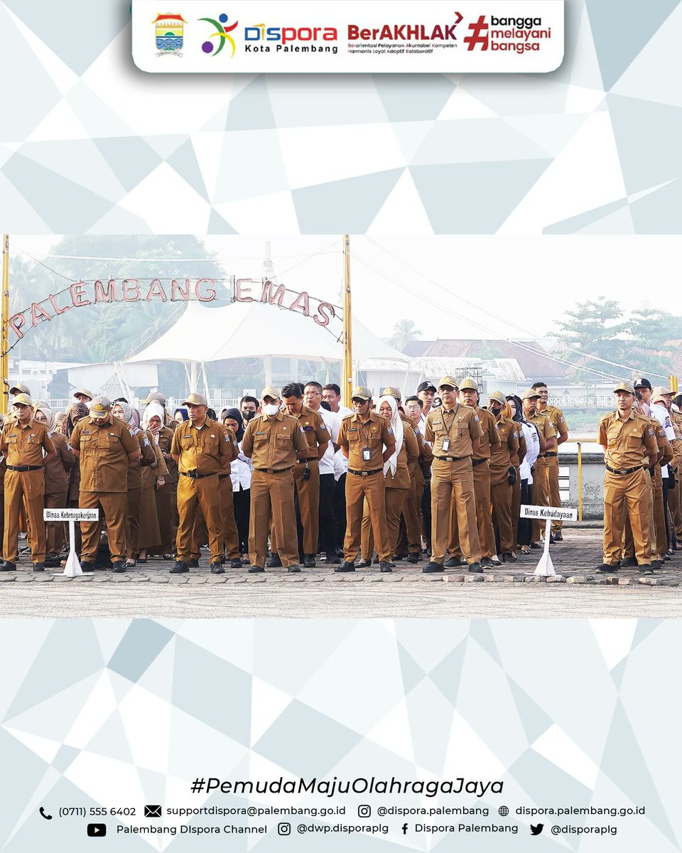 disporaplg's tweet photo. Apel Gabungan OPD Pemerintah Kota Palembang.

15 Juli 2024 | Plaza Benteng Kuto Besak 

#DisporaKotaPalembang
#PemudaMajuOlahragaJaya https://t.co/FBmju1xBKD