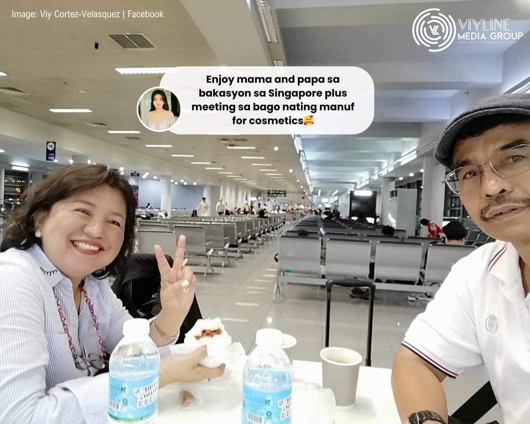 VL_MediaGroup's tweet photo. Cheers to VIYLine Cosmetics' new ventures! 🥂

VIYLine General Manager and Finance Head, Mr. and Mrs. Cortez, on the way to Singapore para sa isang meeting kasama ang bagong manufacturer ng VIYLine Cosmetics. Ano kaya ang mga bagong pasabog? ABANGAN.

📸 Viy Velasquez | Facebook https://t.co/Ah15UxXGCF