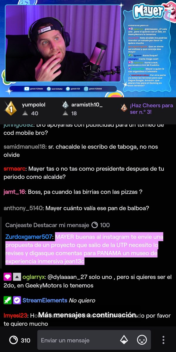 Keyshalf27's tweet photo. El alcalde: Noche tranqui pa jugar COD
El chat: * se pone a tirarle propuestas y a pedirle cosas* 
😭😭😭😭😭 suave loco que Mayer anda en modo Stream, no en modo Alcalde.
Pd: Está respondiendo a todo lo que puede, bien ahí Chacalde😌🤙🏽 
#Istarpty #Chacalde #Mayer #Panamá https://t.co/ILkB5Hvb8k
