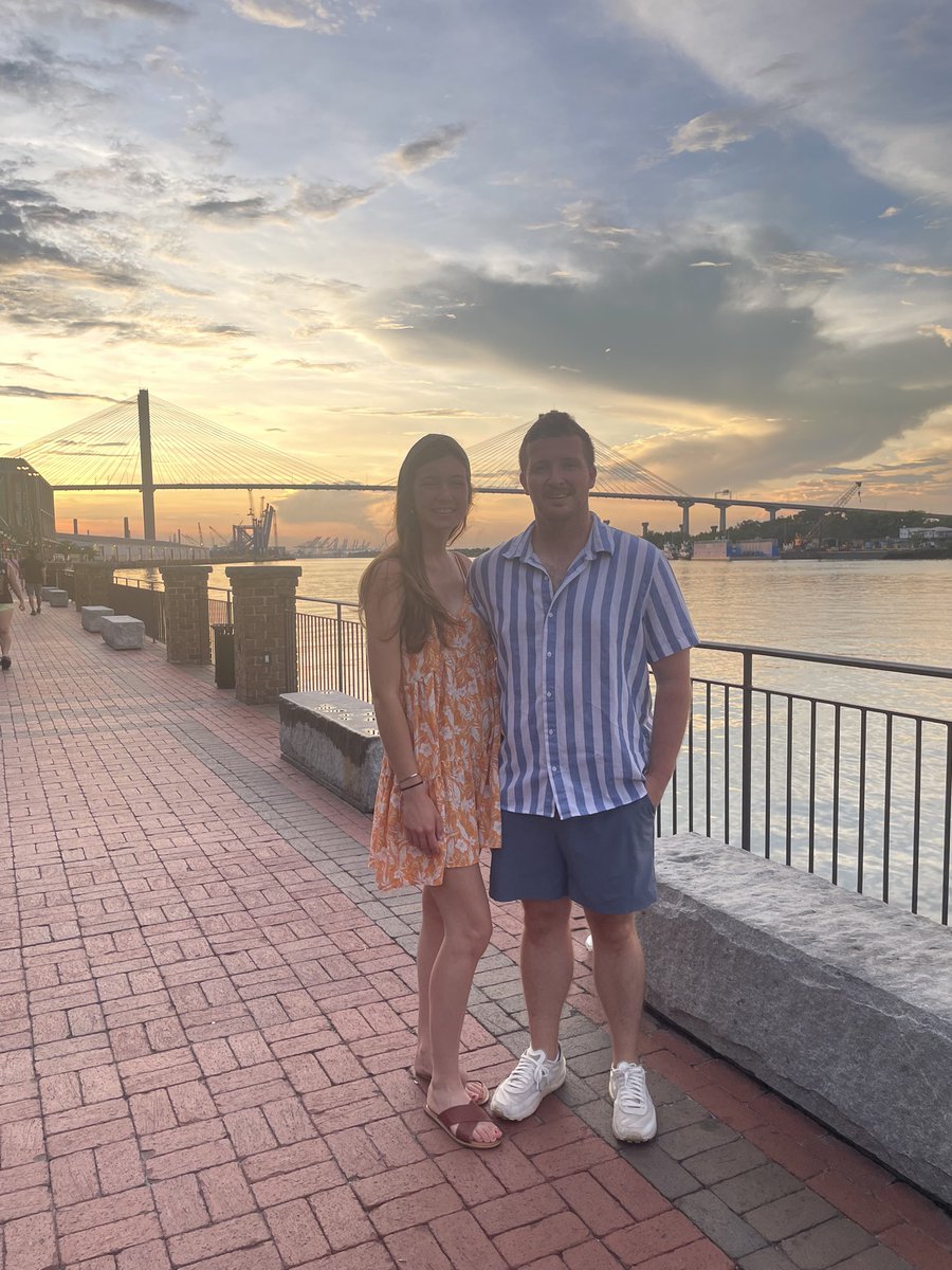 CamJHWalker's tweet photo. For those of us in college athletics, our downtime is officially at a close.

Took the last two weeks w/ @emilysander_ to spend time with family in KC &amp; Lincoln and see the Low Country in Savannah GA. 

Recharged and ready to August 31st! https://t.co/Fq2DW7JVvH