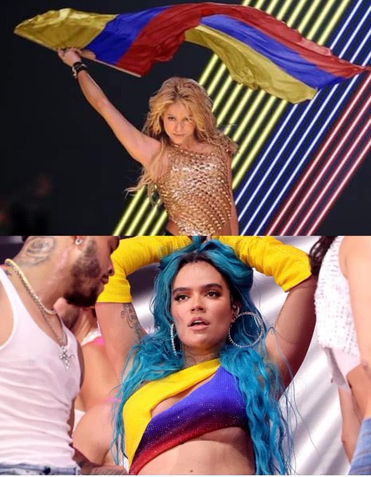 letylectric's tweet photo. Karol G viendo cómo Shakira canta sola la canción que tienen a dueto. #CopaAmérica2024 https://t.co/3zp63kOD3S