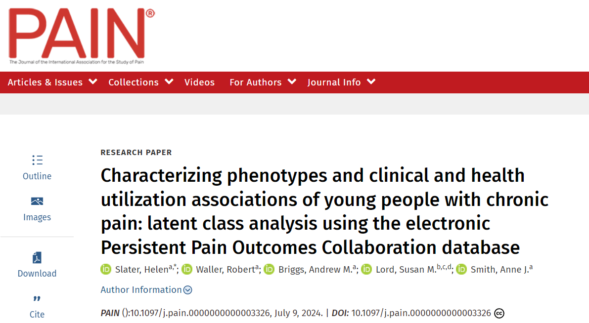 <a href="/ePPOC_UOW/">electronic Persistent Pain Outcomes Collaboration</a> data from young people presenting to paediatric and adult pain services in Aus reveals 3 distinct phenotypes characterised by increasing symptom-severity in pain-related variables. Do treatment episode profiles reflect phenotype-based care?👉bit.ly/4cAj7Kc