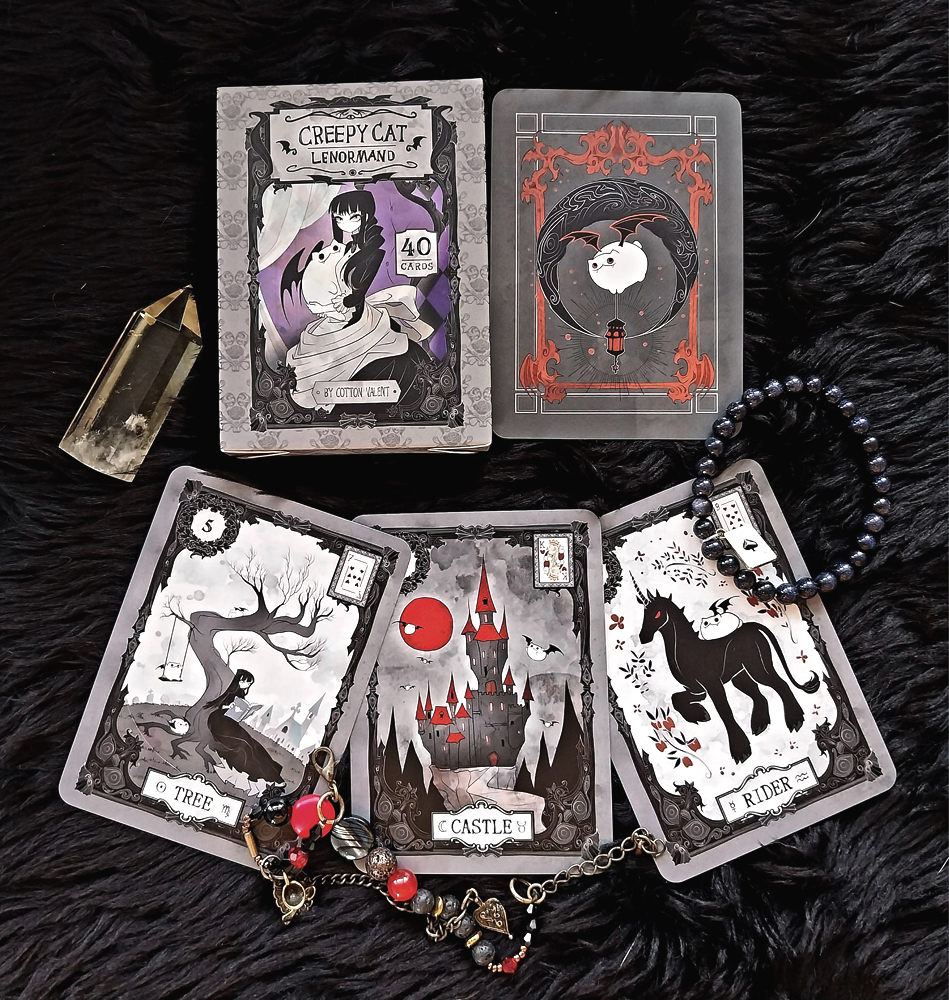 「Creepy Cat Lenormand  ◎‿‿◎ (1) #IFEXPO24」|Cotton Valent 🖤 Thai Book Fair : i41のイラスト