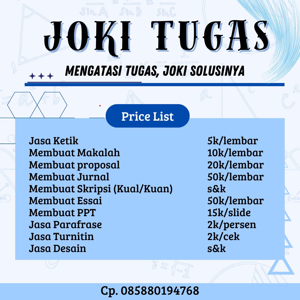 OPEN JOKI TUGAS tweet media