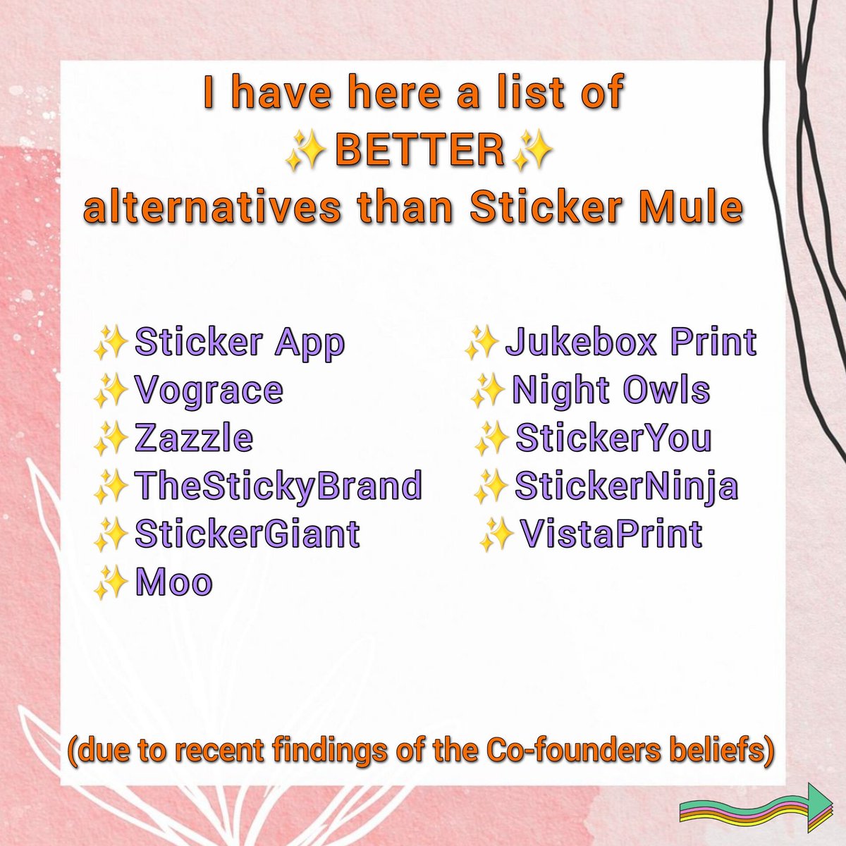 ColorBlindBunni's tweet photo. I will keep posting the same thing until #stickermule has lost enough people and buisness 👌🏽❤️ https://t.co/NhsH8EW2ui