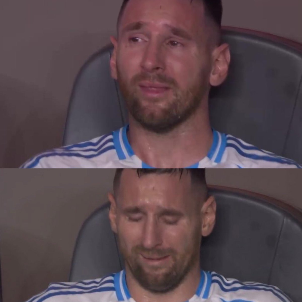 Juezcentral's tweet photo. Esta imagen le duele a cualquier futbolero, sin importar la rivalidad. Fuerza Lionel. https://t.co/2jlJNIzMpL