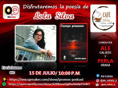 Ale_Calixto_S's tweet photo. Mañana a las 🔟pm vamos a saborear un delicioso ☕️ con LETRAS de la poeta  @llulaby   LOLA SILVA para de su poemario "CUERPO PRESENTE" Escúchanos a través de la señal de@PromoEstereo.
Les esperamos en el siguiente link: https://t.co/eT3IlJCWom… https://t.co/ayIIk5HVWF