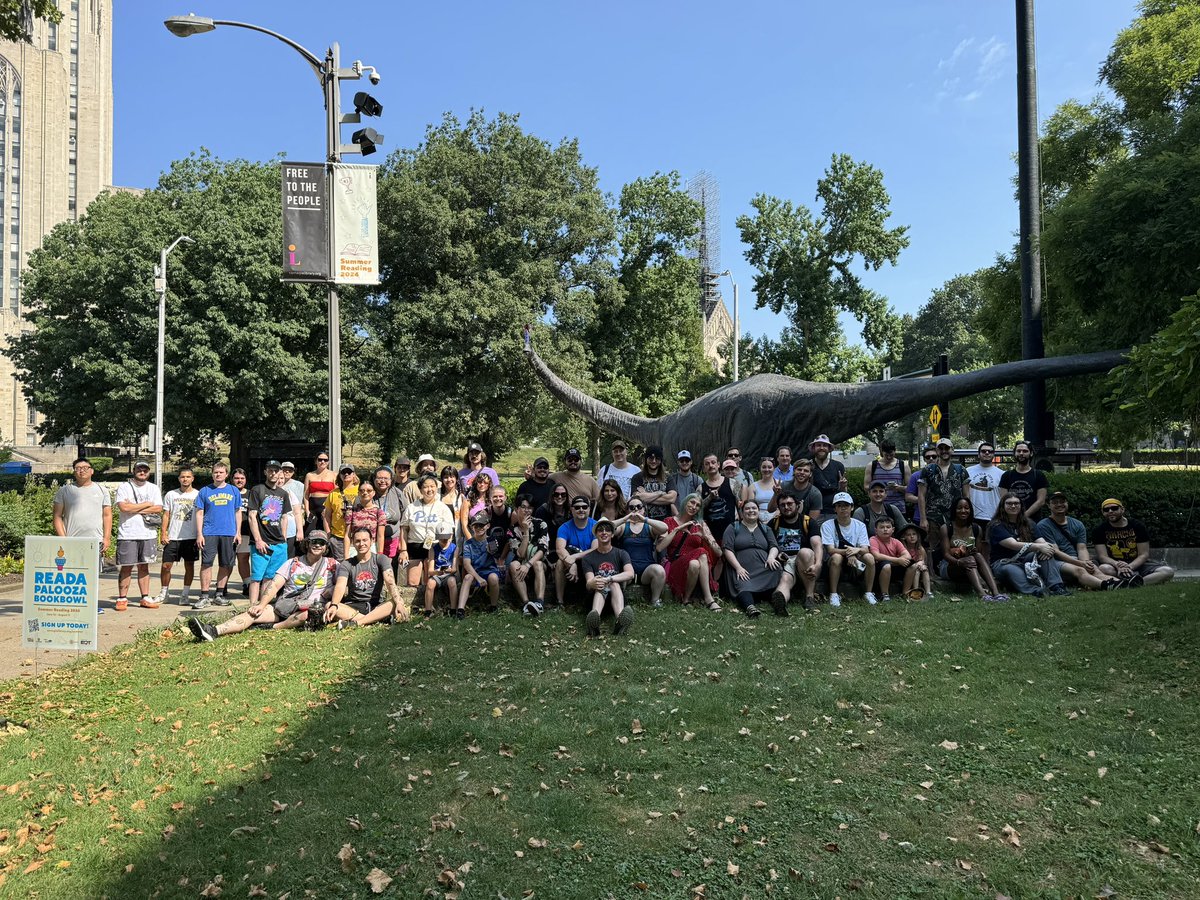 Day 2 of #PokemongoFest2024 was definitely more of a slow burn than day 1, but our attendance improved over the prior day! One more group photo with <a href="/Dippy_the_Dino/">Dippy the Dinosaur</a> to celebrate her 125th birthday in conjunction with GoFest! Thank you all for the time and memories! ❤️