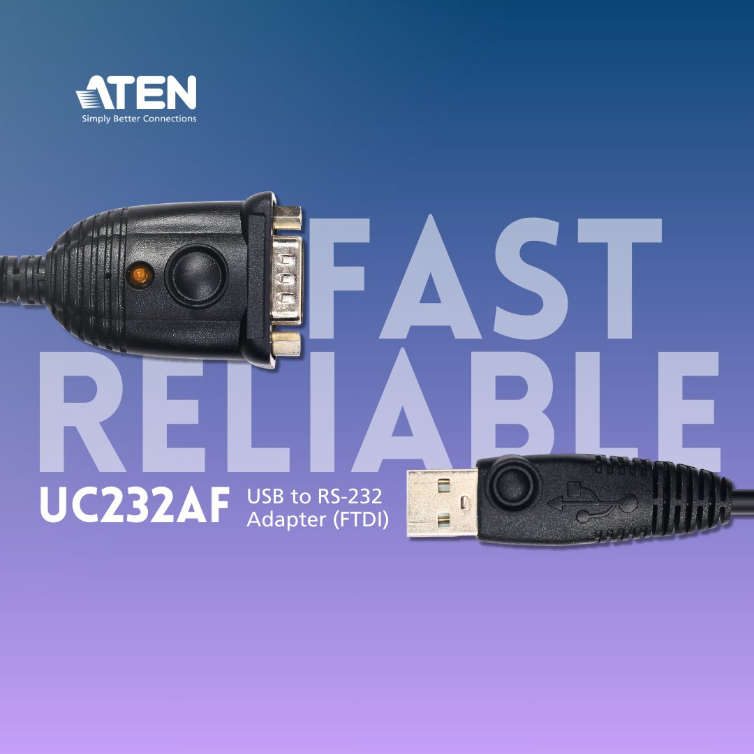 ATEN_Int's tweet image. 🖥️⌨️ 🖱️ Enjoy More Stable Performance and Fast Transmission with ATEN UC232AF. 

👉 Learn more about the UC232AF - USB to RS-232 Adapter (FTDI) here: ow.ly/97kY50SB7iQ

#ATEN #USB #USBSolution #Converter