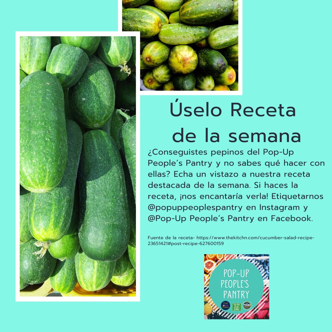 FoodConnect2020's tweet photo. Use up those cucumbers. #useitup #recipeoftheweek https://t.co/FfmcTzMHdL