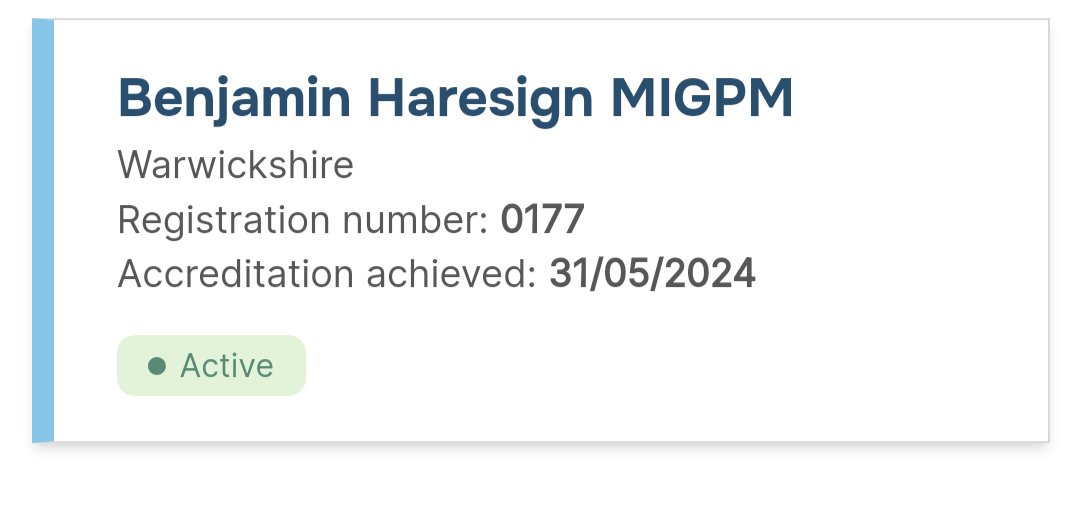 BenHaresign's tweet image. Thrilled to be an accredited IGPM member and the Regional Rep for Coventry &amp;amp; Warwickshire! Exciting developments ahead as we support General Practice in tackling challenges. #IGPM #GeneralPractice #Healthcare @TheBMA @NHSEngland