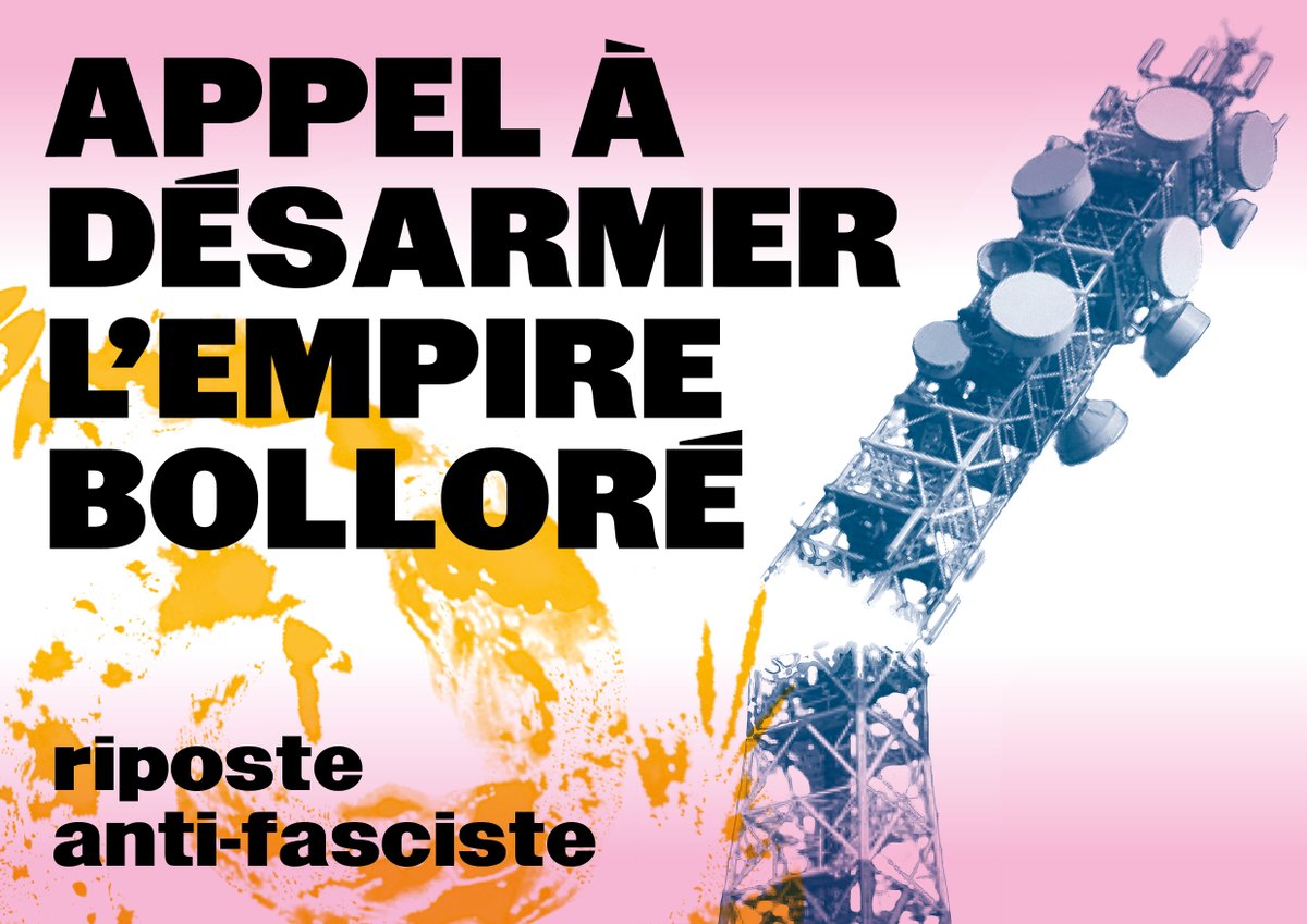 Alors que l’Arcom étudie ce lundi 15 juillet la réattribution des fréquences #TNT pour Cnews,  une centaine d’organisations syndicales, antiracistes, féministes et écologistes lancent une campagne d’action contre le groupe #Bolloré

👉Lire l'appel entier : desarmerbollore.net