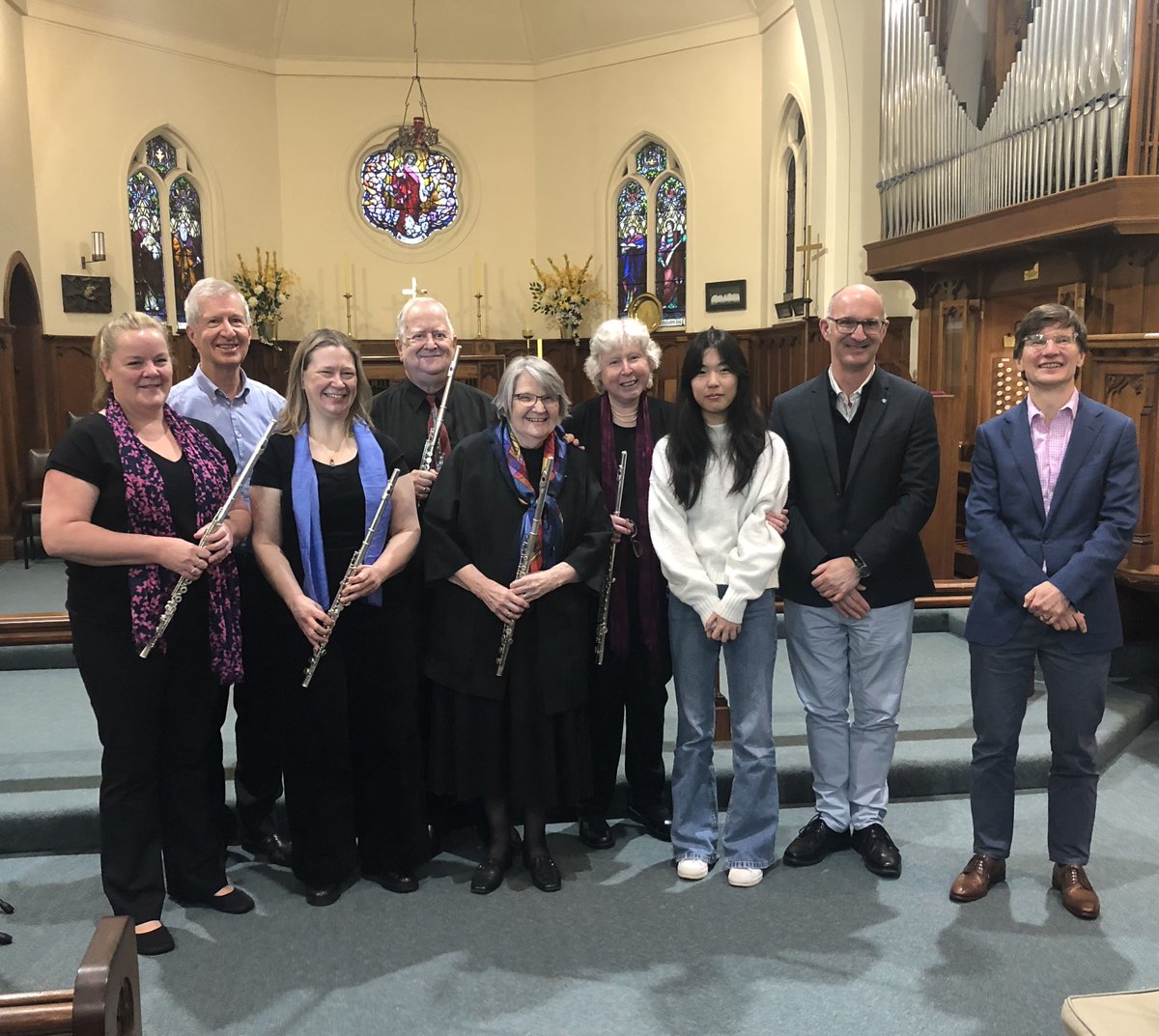 HolyTrinitySH's tweet photo. A weekend at HT with links to the community through the Men’s Breakfast on Saturday, and The Wiffler Flute Ensemble and Friends concert yesterday.
The concert gave the audience of 90 an afternoon of musical delights, and just under $1800 was raised for ASRC. Photos: LG and KI https://t.co/Pz3NUNTilU