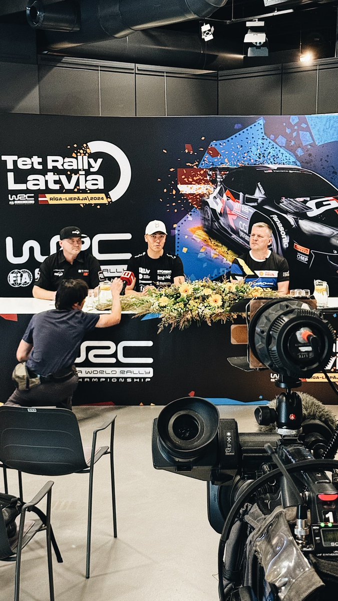 MSesks's tweet photo. 😎Media o’clock before it all starts! 

#Sesks #Francis 
#FIAWRC  #MSport #TetRallyLatvia
#LatvijasMobilaisTelefons #11lv #StorentLatvia #OtankiMill #Virši #Terrabalt #Miķelis #LaumaFabrics #Felina #Evija #Top #RedbullLatvia https://t.co/W8QtXSu526