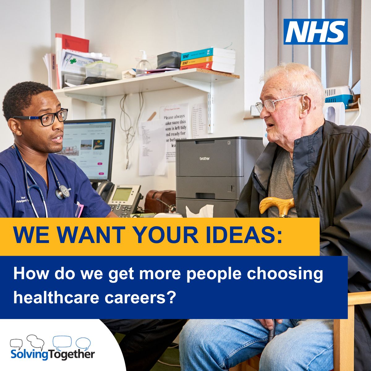 Help the NHS, help your students.
 
The NHS has launched online conversation on making its 350 careers more attractive and accessible and want your ideas, experiences and solutions.
 
You can join in the conversations at buff.ly/3Sba4Hl.
 
#SolvingTogether