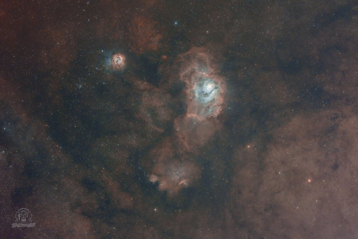 NOLAspacemonkee's tweet photo. Lagoon &amp; Trifid Nebula 7.11.2024 #DentonTX #Astrophotography https://t.co/jx2anrQACk