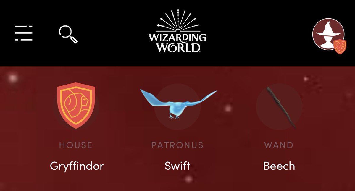 Ne vous posez plus la question, passez le test ✨
Votre maison à Poudlard, votre patronus et votre baguette en version officielle en créant votre profil sorcier 👀✨ On attend vos résultats 🧐

wizardingworld.com/fr/profile