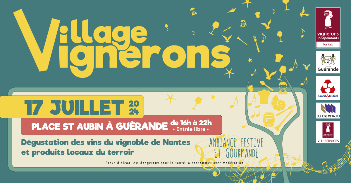 ⌛️J-2 Village des Vignerons Indépendants Nantais
📍 Place Saint Aubin à Guérande de 16h à 22h
📃 Animations pour petits et grands 🍷🍽️🎶🎲
🤍 Entrée libre. Ambiance festive et gourmande !