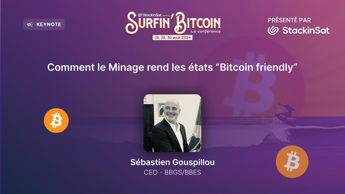BBGS (@bbgreenservices) on Twitter photo 5ème talk de <a href="/SebGouspillou/">Seb Gouspillou</a> au <a href="/SurfinBitcoin/">Surfin'Bitcoin</a> 🌊
C’est le 30 août à 17:50, et ça va secouer !
#Bitcoin #BitcoinMining #UtiliteSocialeBTC 5ème talk de <a href="/SebGouspillou/">Seb Gouspillou</a> au <a href="/SurfinBitcoin/">Surfin'Bitcoin</a> 🌊
C’est le 30 août à 17:50, et ça va secouer !
#Bitcoin #BitcoinMining #UtiliteSocialeBTC