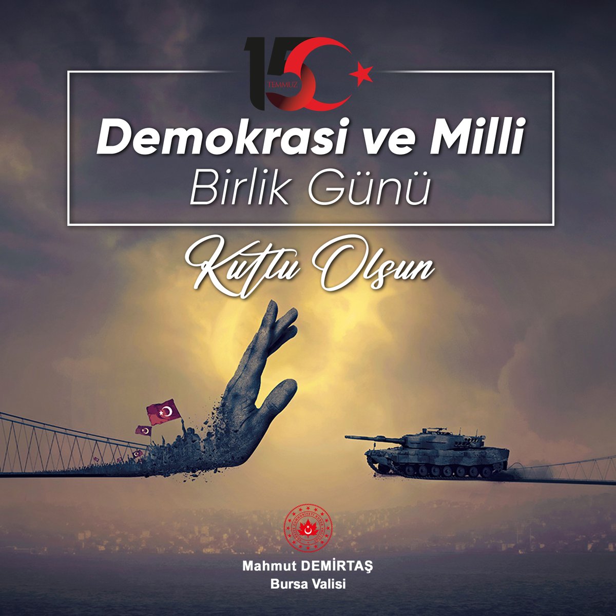 Vatanımızın bölünmez bütünlüğüne, birlik ve beraberliğine kast edenlere karşı milletimizin göğsünü siper ettiği 15 Temmuz hain darbe girişiminin sekizinci yılında milletçe tek yürek olarak emsalsiz bir kahramanlık destanı yazmış olmanın haklı gururunu ve onurunu yaşıyoruz. 

Aziz