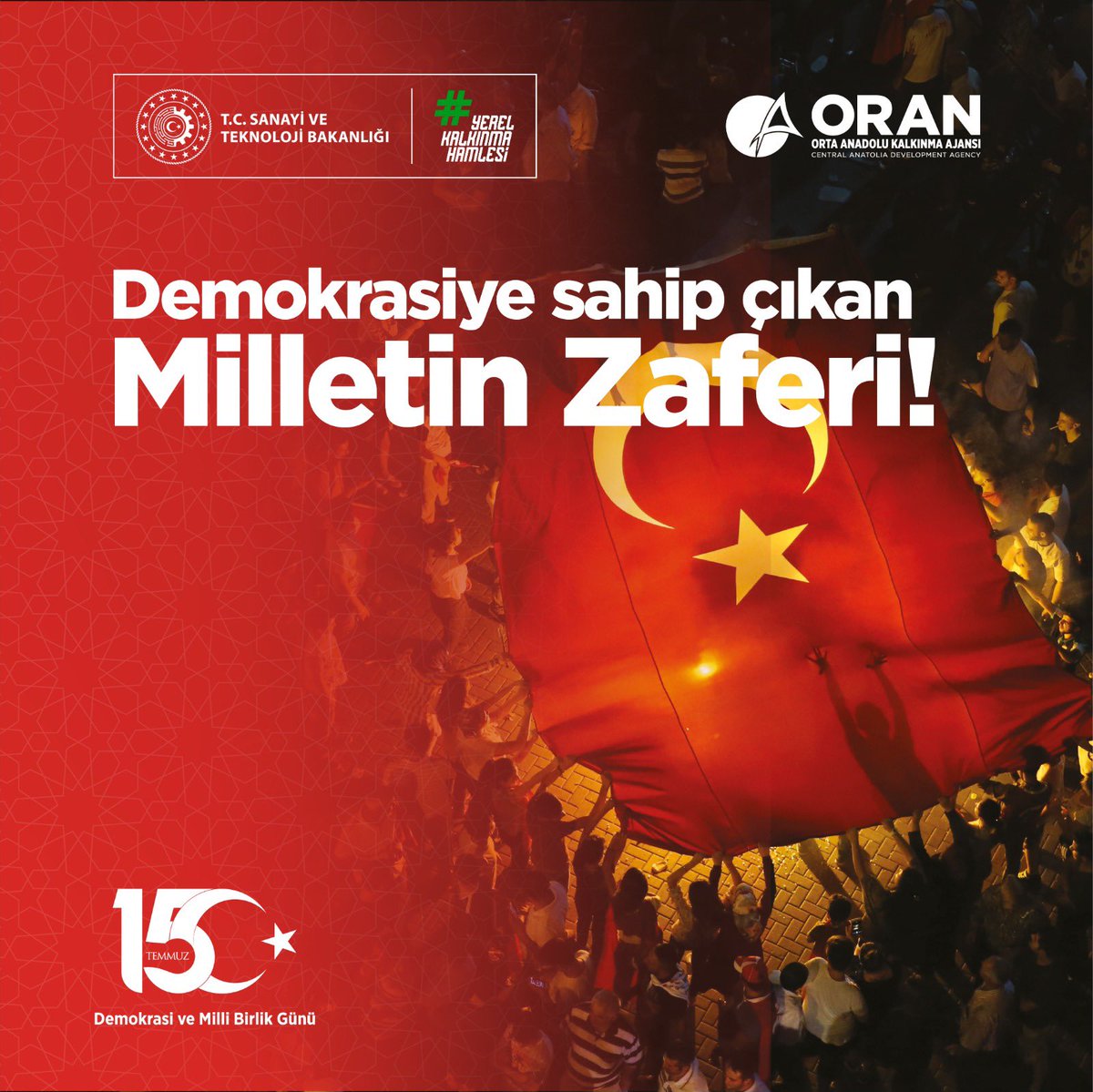ORANKalkinma's tweet photo. #15Temmuz Demokrasi ve Milli Birlik Günü kutlu olsun. Aziz şehitlerimizi rahmetle, gazilerimizi minnetle anıyoruz. https://t.co/oio7rczArM