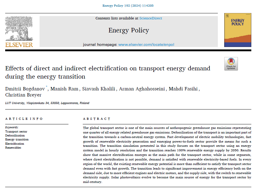 ChristianOnRE's tweet photo. 1/ New research @UniLUT https://t.co/62782E0fSJ demonstrates that a #100RE & #defossilisation of #Global transport sector transition is technically feasible & economically viable. World is studied in 145 regions in hourly resolution in 5-years intervals. https://t.co/HOoB8Ksgtq
