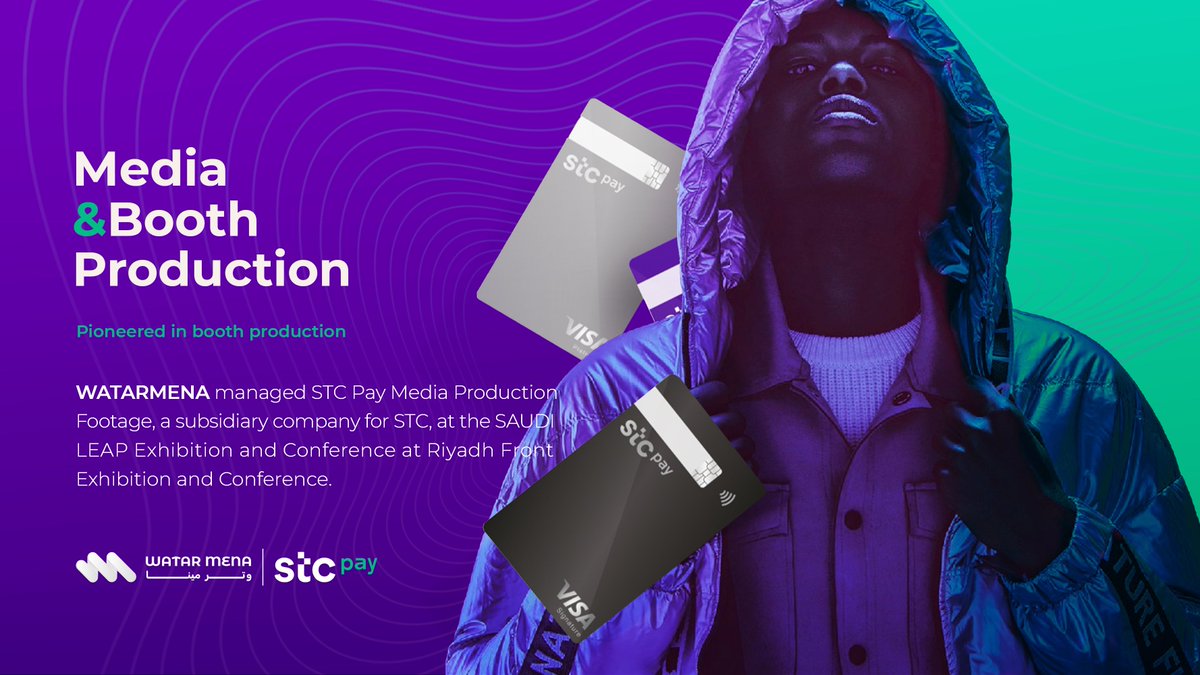 WatarMena's tweet photo. Glad to manage all STC Pay Media Production, a subsidiary company for @stcpay_ksa , at the @LEAPandInnovate  from 4th to 7th March 2024 at @RecExpos 

#mediaProduction
#watarmena
#boothproduction https://t.co/nAyNLu3aqk