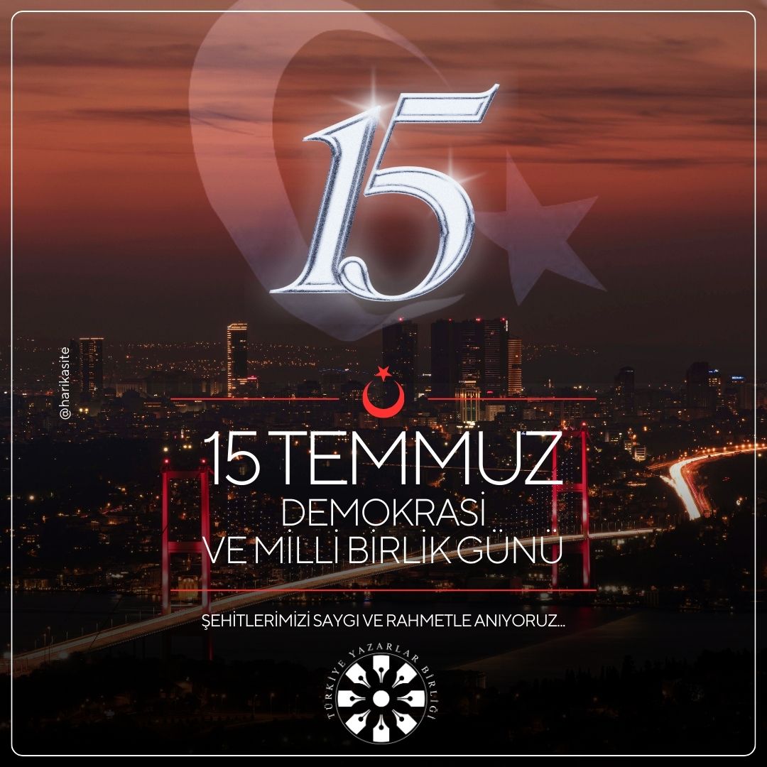 #15Temmuz hain darbe girişiminin 8. yılındayız. Ülkemizin istikbaline yapılan bu alçakça saldırıyı unutmadık. Destansı mücadelede hayatını kaybeden kahraman şehitlerimize Allah’tan rahmet diliyor, gazilerimizi minnetle anıyorum.

Prof. Dr. Musa Kâzım ARICAN
TYB Genel Başkanı